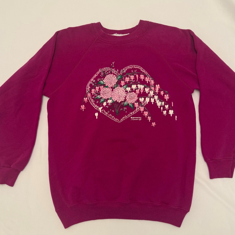 VTG Morning Sun, Vintage Floral Crewneck Sweatshirt, Women's M, Grannycore